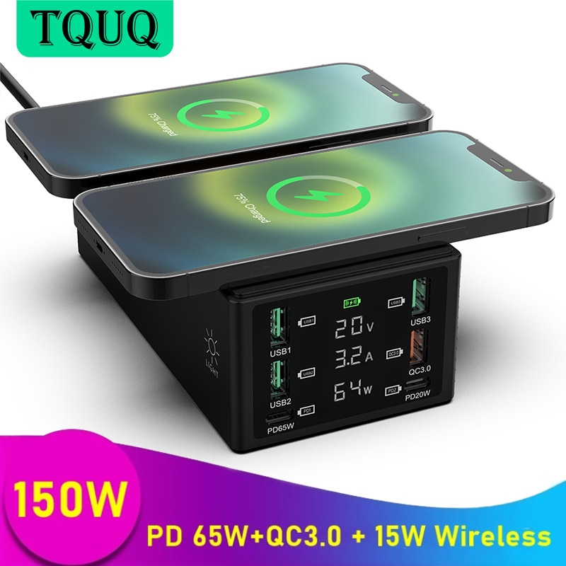 TQUQ 150W USB  Ƽ Qi  , USB-C PD..